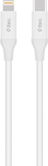TTEC USB-C to Lightning Cable Λευκό 1.5m (2DK40B)