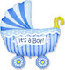 Balloon Foil Jumbo Boy Birth Blue Buggy Boy 89cm