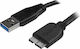 StarTech Regular USB 3.0 to micro USB Cable Μαύρο 2m (USB3AUB2MS)