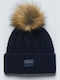 Cable Lux Pom Pom Beanie Beanie Knitted in Blue color