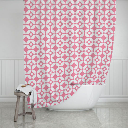 Estia Duschvorhang Wasserdicht Polyester 180x200cm Flower Life Rosa