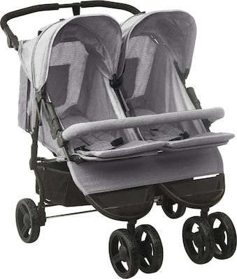 vidaXL Doppelter Kinderwagen Geeignet ab 6+ Monaten Light Grey