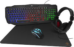 Deltaco GAM-129 Set Gaming Tastatur mit RGB-Beleuchtung & Maus (Englisch US)