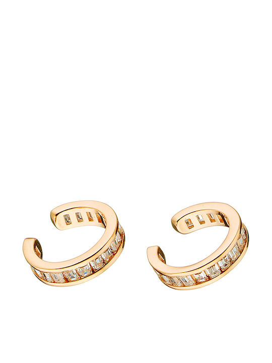 Oxzen Earrings Cuff made of Silver Gold Plated with Stones