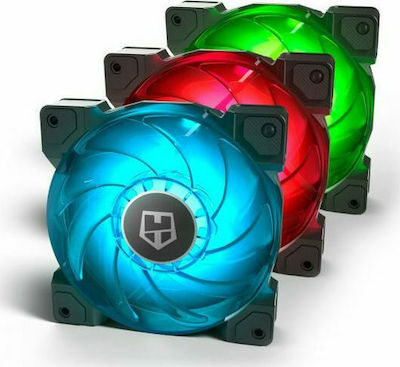 NOX H-SYNC RGB Ventilator Carcasă 120mm cu Conexiune Molex cu 4 pini 3buc