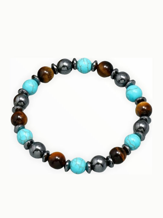 Men's Bracelet 8mm With Metallic Beads