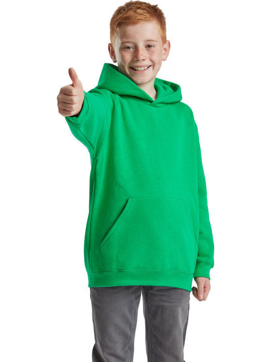 Fruit of the Loom Kinder-Sweatshirt mit Kapuze und Taschen Grün