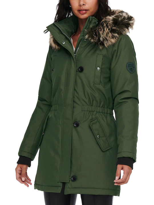 Lungă Jachetă de femei tip parka Verde