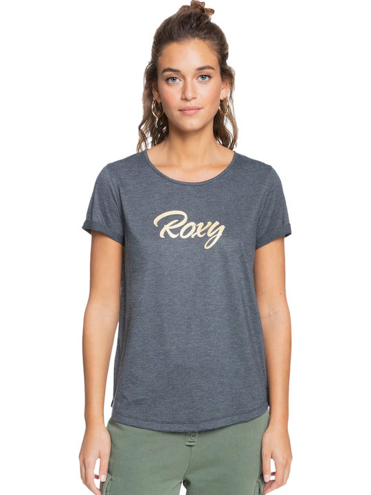 Roxy Call It Dreaming Γυναικείο T-shirt Anthracite με Στάμπα