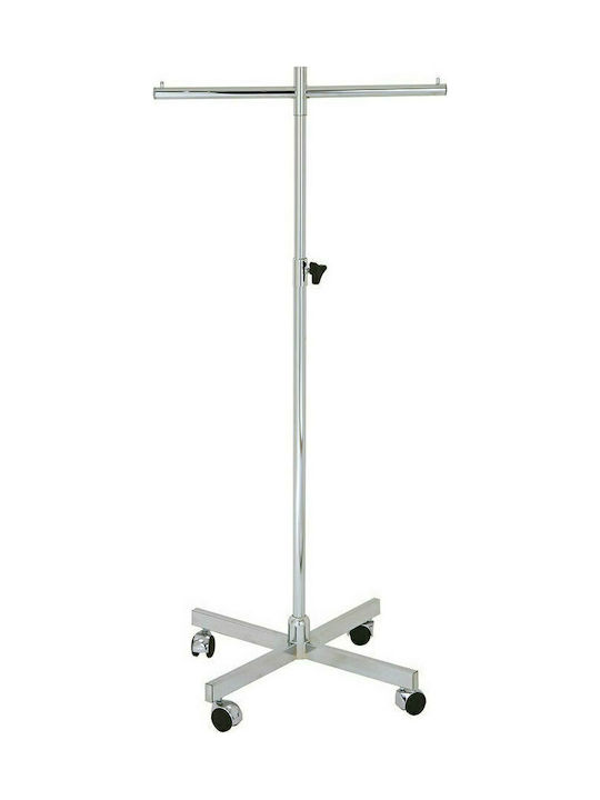 Καλόγερος Μεταλλικός Ασημί 62.5x60x110cm