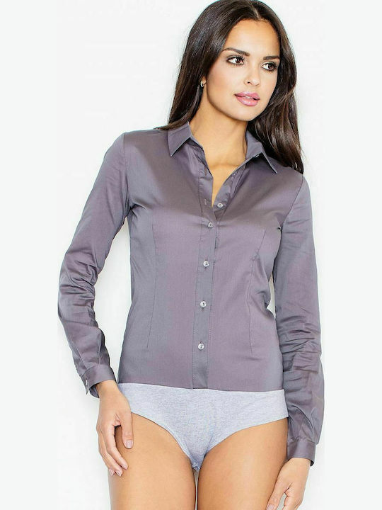 Figl Long Sleeve Bodysuit Gray