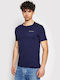 Guess Herren T-Shirt Kurzarm Marineblau