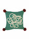Nef-Nef Homeware Christmas Decorative Pillow Green Spirit Square Green 30x30cm