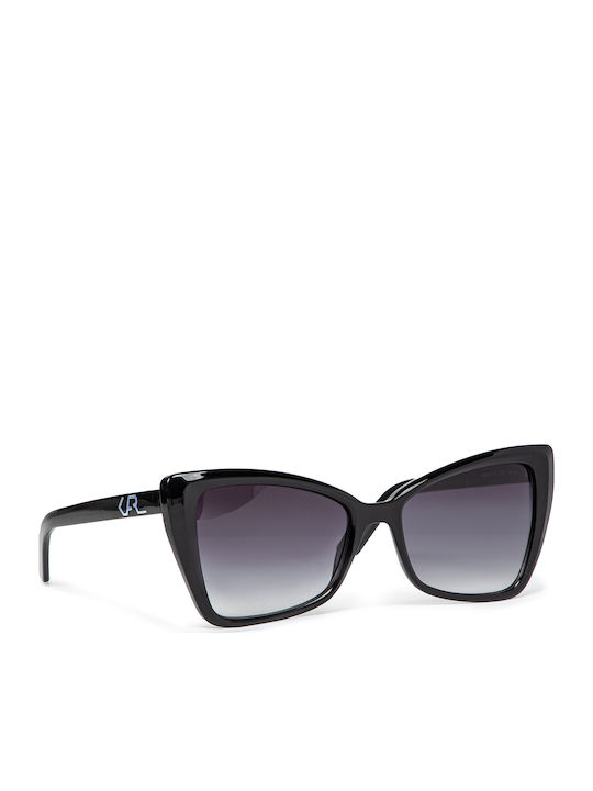 Karl Lagerfeld Women's Sunglasses with Black Plastic Frame and Black Gradient Lens KL6044S-001