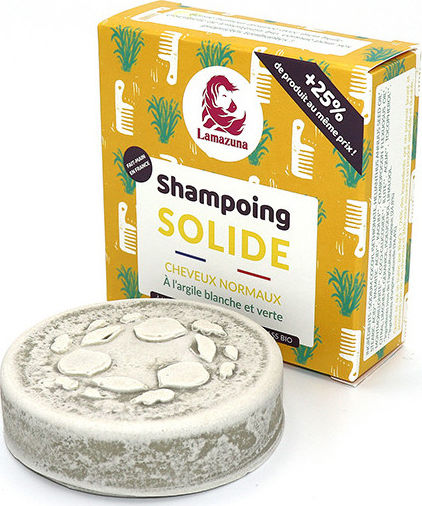 Lamazuna White & Green Clay Solid Shampoo for All Hair Types 70gr