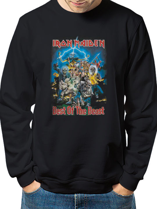 Iron Maiden Sweatshirt College Cel mai bun al bestiei Negru