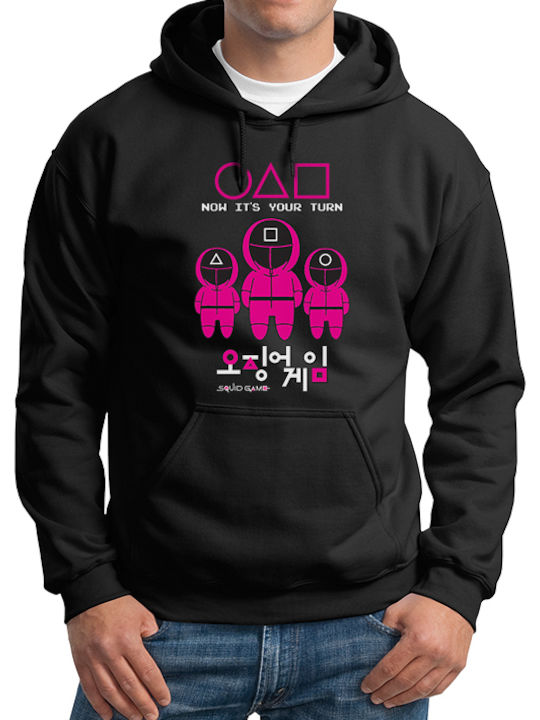 Sweatshirt mit Kapuze Squid Game Sweatshirt mit Kapuze Squid Game Schwarz