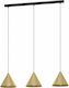 Eglo Narices Μοντέρνο Κρεμαστό Φωτιστικό Τρίφωτο Ράγα με Ντουί E27 σε Χρυσό Χρώμα