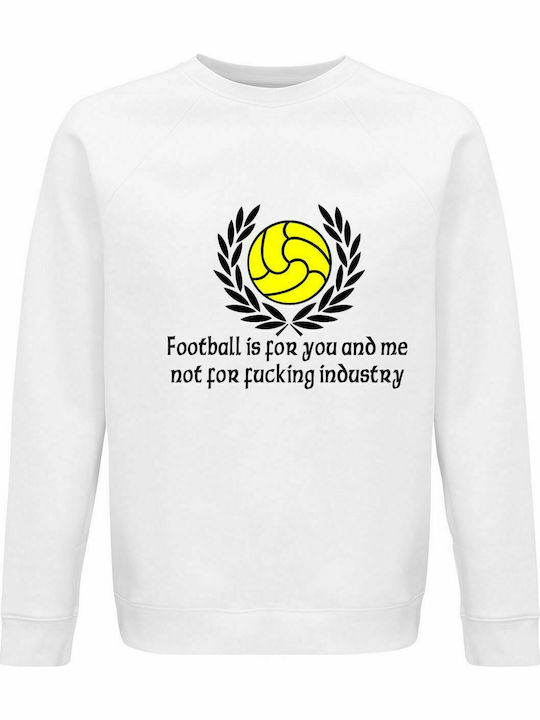 Sweatshirt Unisex, Bio "Gegen modernen Fottball", Weiß