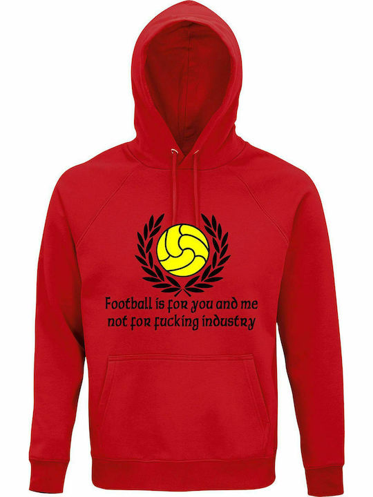 Hoodie Unisex, Organic "Against Modern Fottball", Red