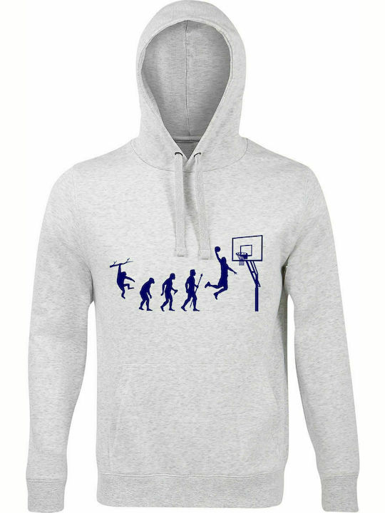 Hanorac unisex cu glugă, organic "Basketball Evolution", frasin