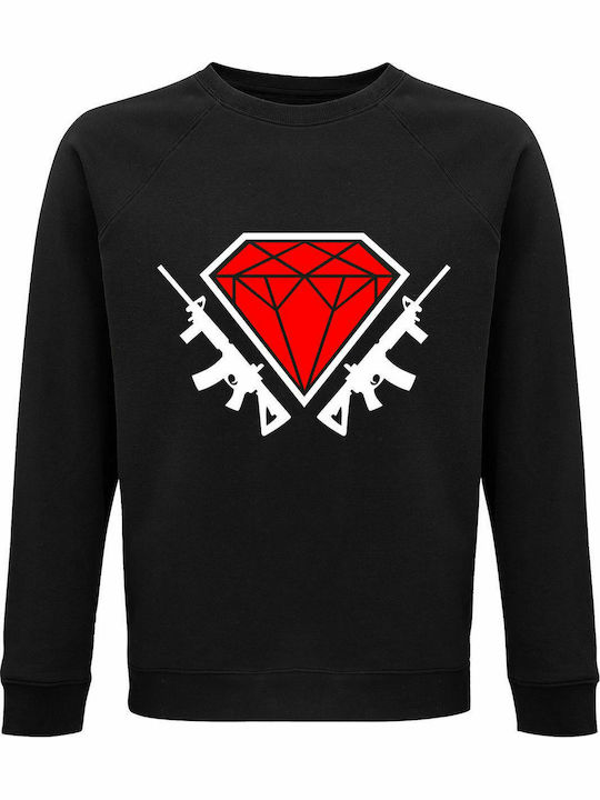 Sweatshirt Unisex, Bio " Diamond Guns ", Schwarz