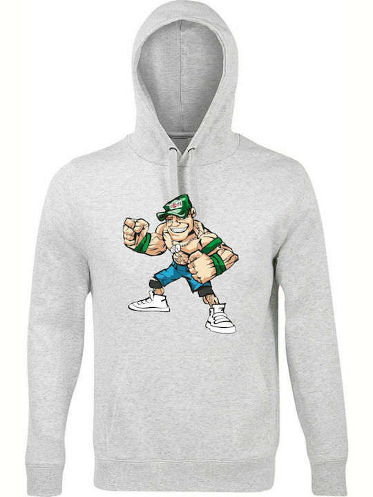 Hoodie Unisex, Organic " John Cena ", Ash