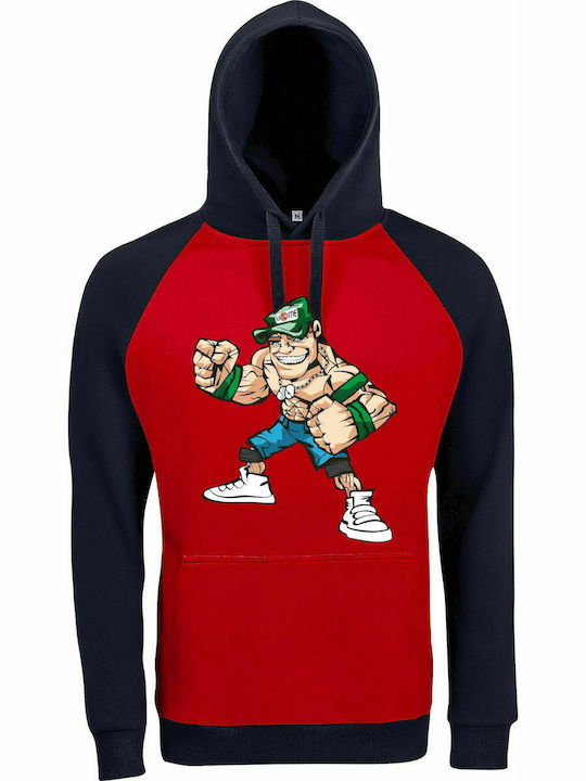 Hoodie Unisex " John Cena ", Red/Navy