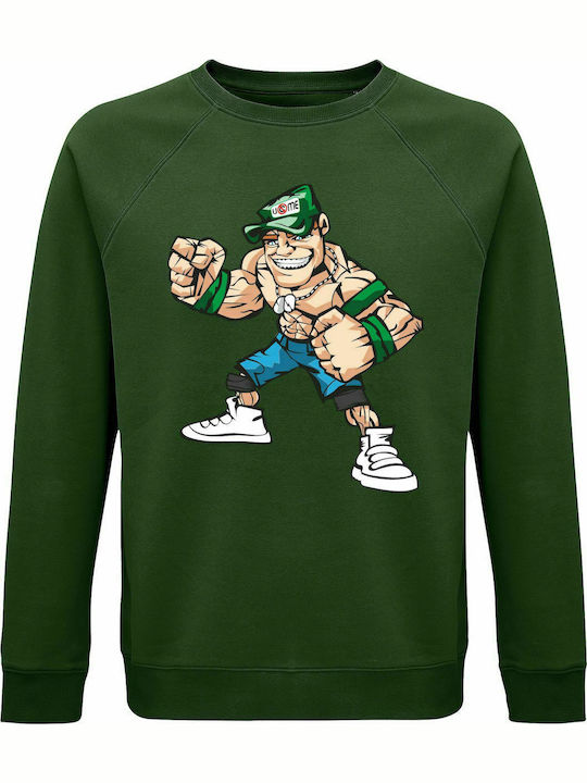 Sweatshirt Unisex, Organic " John Cena ", Dark green