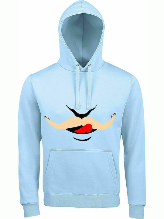 Unisex Hoodie " Kinky Lover ", Creamy blue