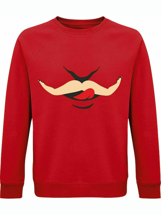 Sweatshirt Unisex, Organic " Kinky Lover ", Red