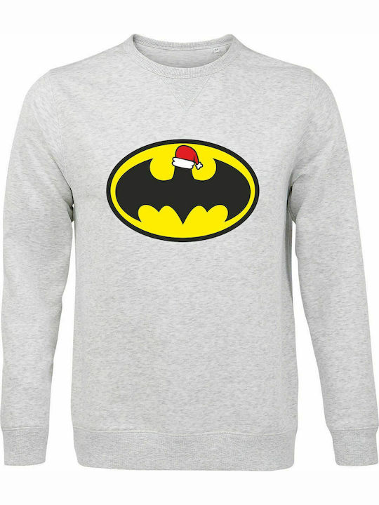 Sweatshirt Unisex, Organic " Batman loves Christmas ", Ash