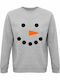 Sweatshirt Unisex, Organic " Snoawman ", Grey Melange