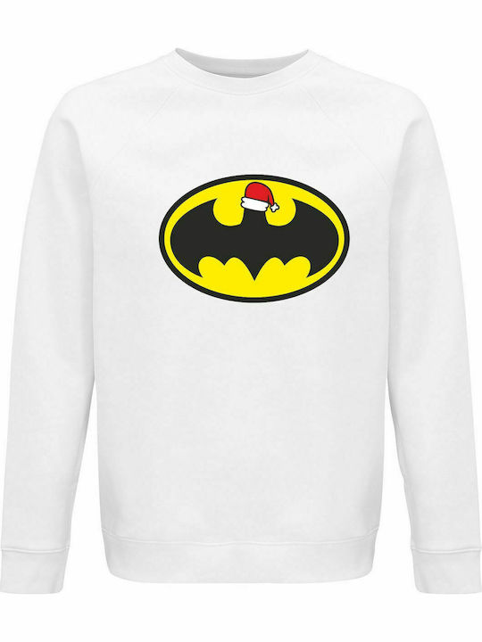 Sweatshirt Unisex, Bio " Batman liebt Weihnachten ", Weiß