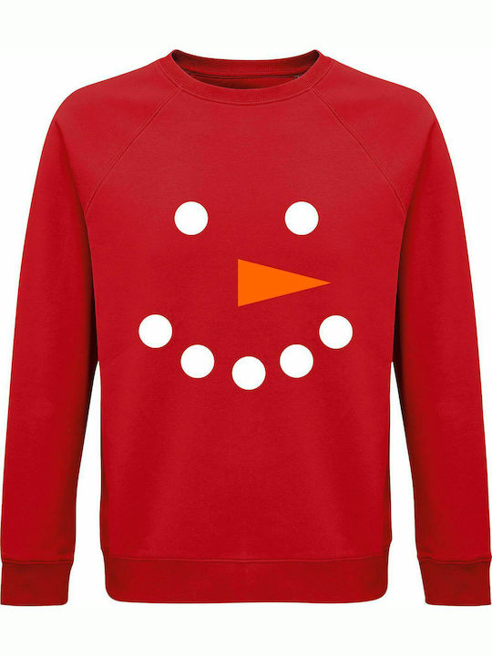 Sweatshirt Unisex, Bio " Snoawman ", Rot