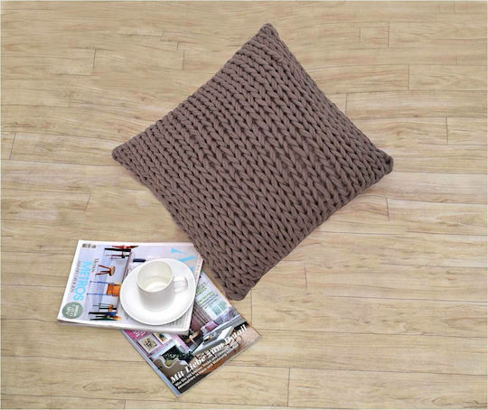 Liolios Home Sofa-Kissen 1937 aus 100% Baumwolle Beiges 50x50cm