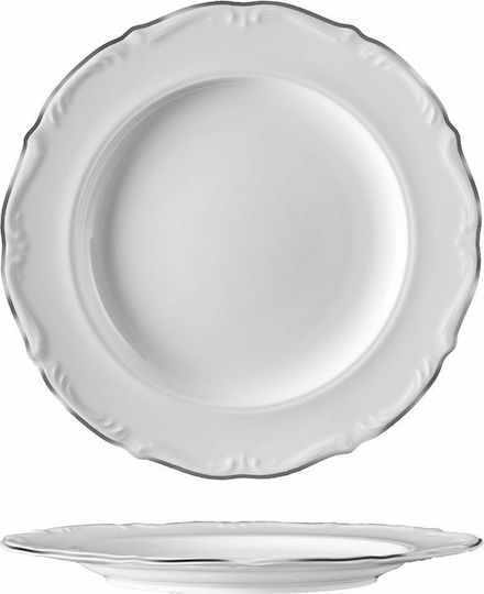 Van Kottler Maria Teresa Teller Untiefe aus Porzellan Silver mit Durchmesser 32cm 6Stück