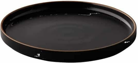 Stylepoint Authentic Plate Shallow Ceramic Black with Diameter 23cm