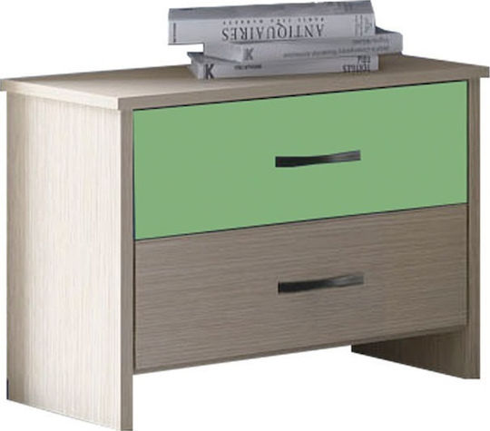Ν4 Детска нощна шкафче Дърво Latte-Light Green 50x35x43см