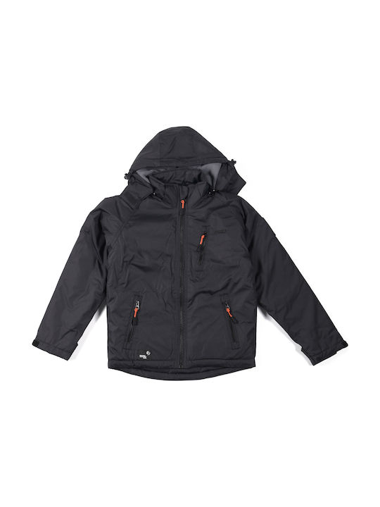 District75 Kids Casual Jacket short Hooded Black 220KBJA-904