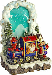 JK Home Decoration Leuchtend Weihnachtsfigur Dekorativ Zug Batterie mit Musik 32x20x20cm