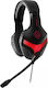 Zeroground HD-1200G Soji Over Ear Gaming Headset με σύνδεση 2x3.5mm / 3.5mm Black/Red