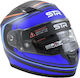 STR R1 Icon Black/Blue Checkmate Motorcycle Helmet Full Face ECE 22.05 with Sunvisor 693-30-3520000