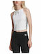 Women's Athletic Crop Top with Straps White