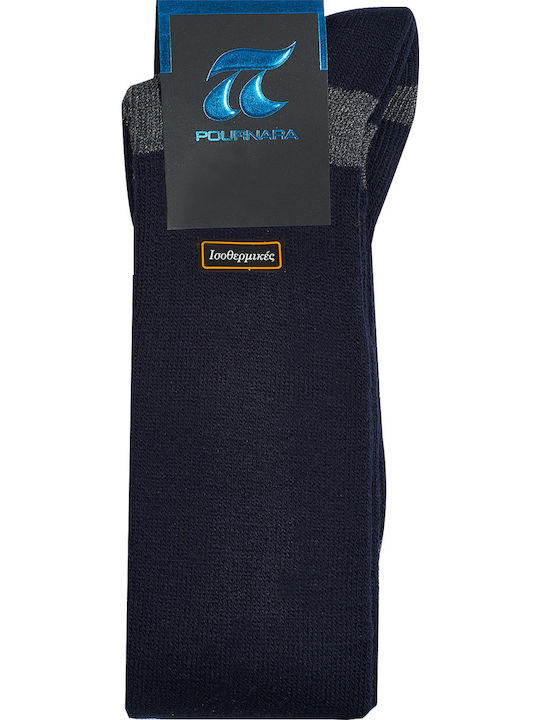 Pournara Knee High Ανδρικές Ισοθερμικές Κάλτσες Μπλε