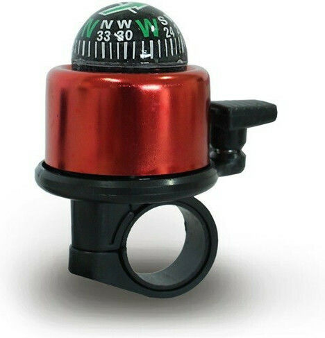 Bicycle Bell Red with Compass