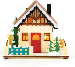 Aca Christma Lighted Decorative Wooden Decorative Scenery Battery 15x13x9cm