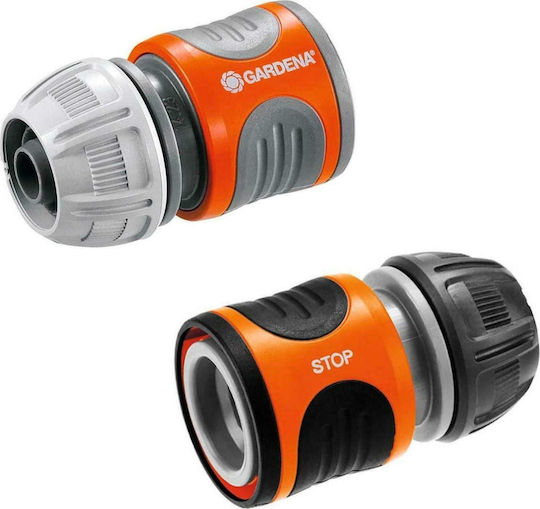 Gardena Ogs 18279-34 Ταχυσύνδεσμος Σετ 2τμχ (Με στοπ/Χωρίς Στοπ) με Αρσενικό-Θηλυκό Σπείρωμα