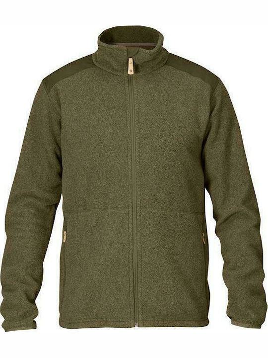 Fjallraven Sten Men's Fleece Cardigan with Zipper Dark Olive