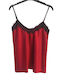 Toi&Moi Women's Satin Lingerie Top with Lace Burgundy